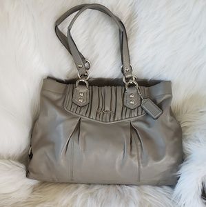 Gray Leather Coach Medium Satchel Authentic